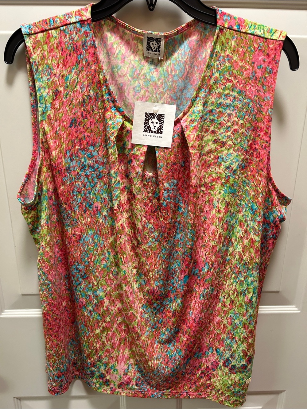Anne Klein Pink Green Blue Floral Tank